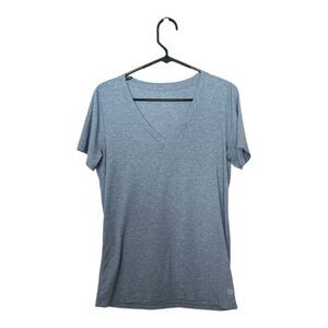 Gap Fit Womens Breathe V-Neck T-shirt Athletic Tee Size Medium Blue Short Sleeve